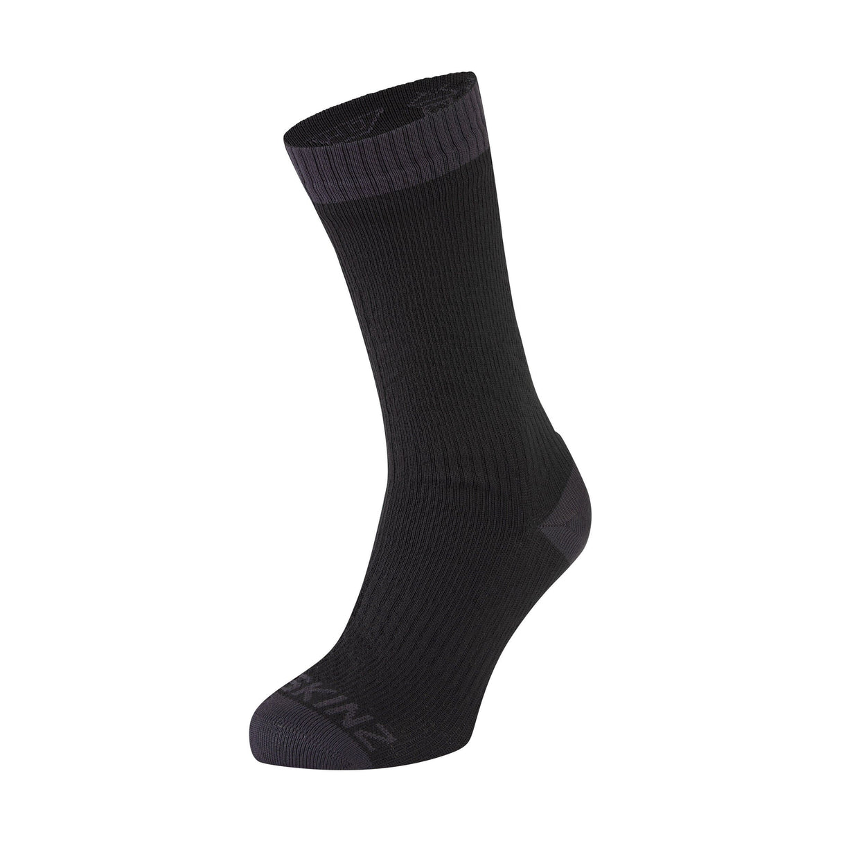 Sealskinz Wiveton Waterproof Warm Weather Mid Socks  -  Small / Black/Gray