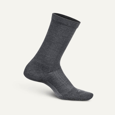 Feetures Womens Everyday Texture Max Cushion Crew Socks  -  Small / Gray