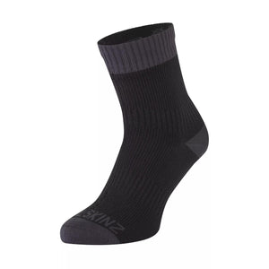 Sealskinz Weatham Waterproof Warm Weather Ankle Socks  -  Small / Black/Gray