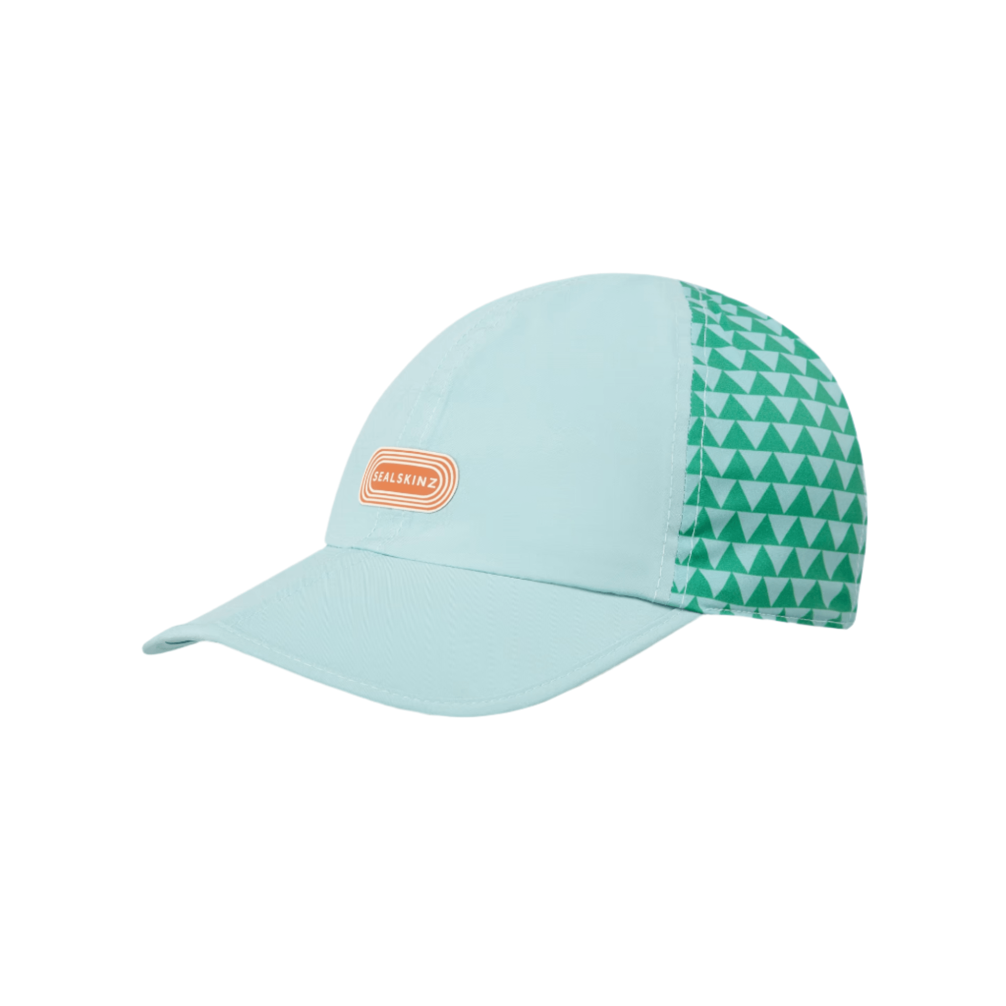 Sealskinz Wymondham Waterproof Quick Dry Foldable Printed Running Cap  -  One Size Fits Most / Blue/Green