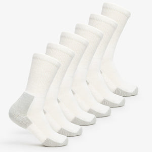 Thorlo Maximum Cushion Crew Running Socks  -  Medium / White/Platinum / 6-Pair Pack