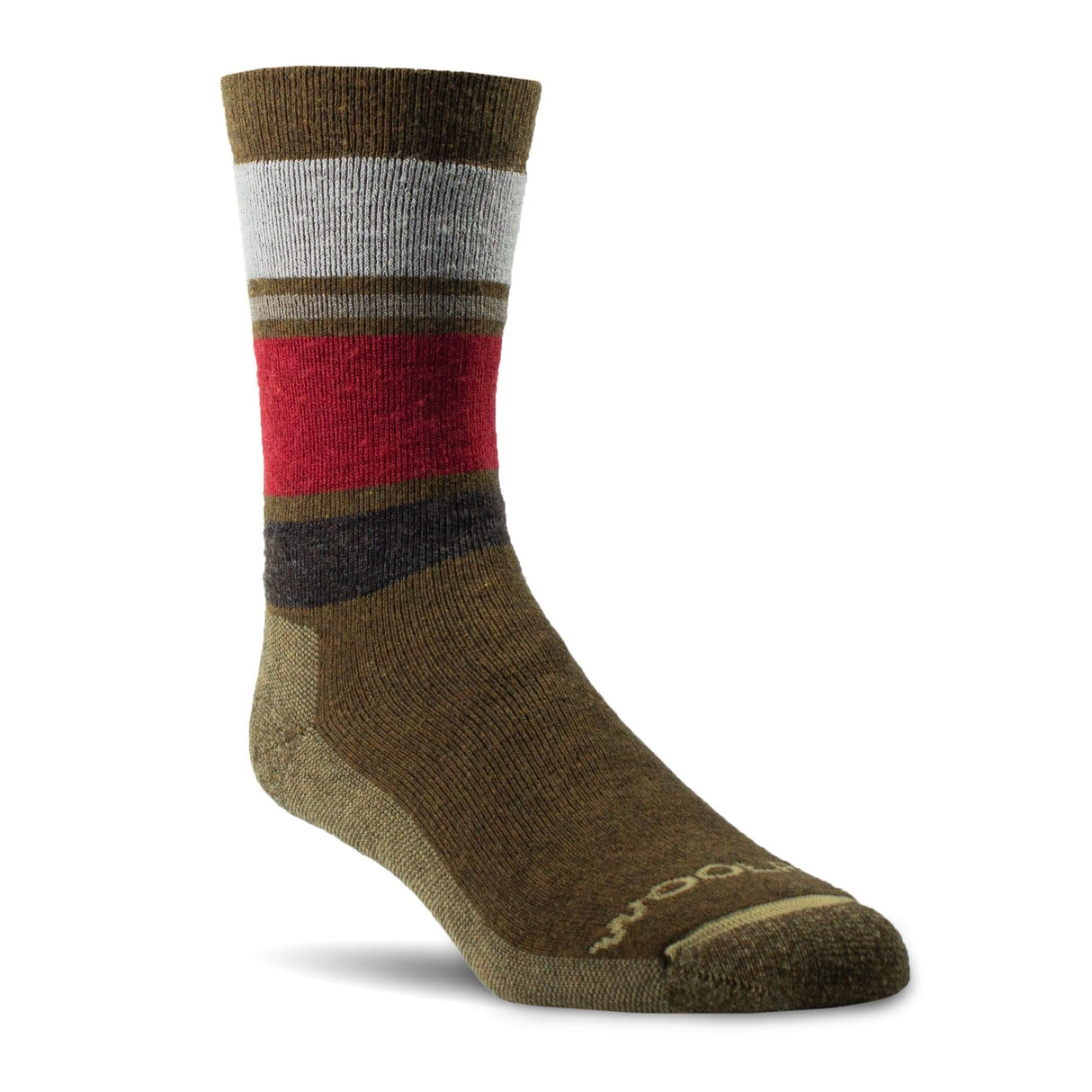 Woolrich Mens Mid Stripe Crew Socks  -  Large / Earthen Deep