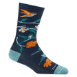 Darn Tough Womens Birds of a Feather Crew Lightweight Lifestyle Socks  -  Small / Midnight