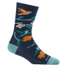Darn Tough Womens Birds of a Feather Crew Lightweight Lifestyle Socks  -  Small / Midnight