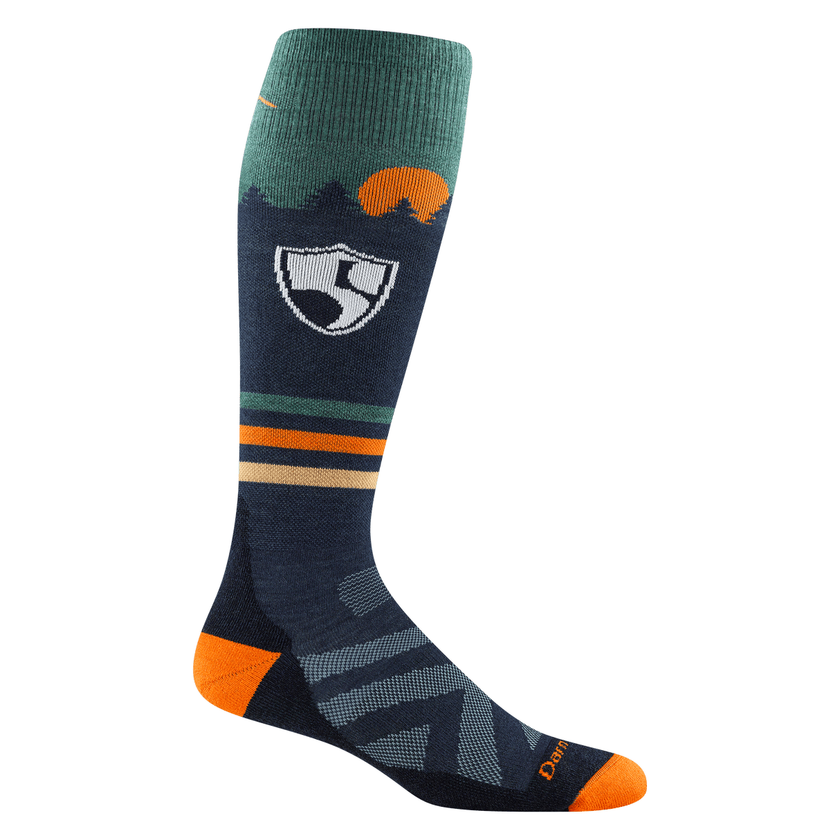 Darn Tough Mens High Fives Over-the-Calf Midweight Ski & Snowboard Socks  -  X-Small / Eclipse