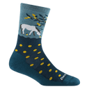 Darn Tough Womens Wild Life Crew Lightweight Lifestyle Socks  -  Small / Dark Teal