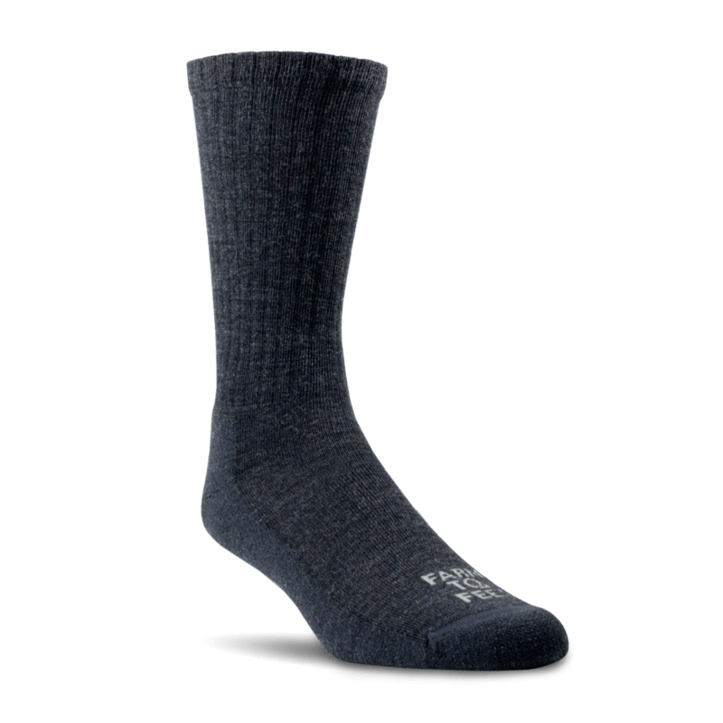 Farm to Feet Mount Airy Light Cushion Crew Everyday Socks  -  Small / Charcoal