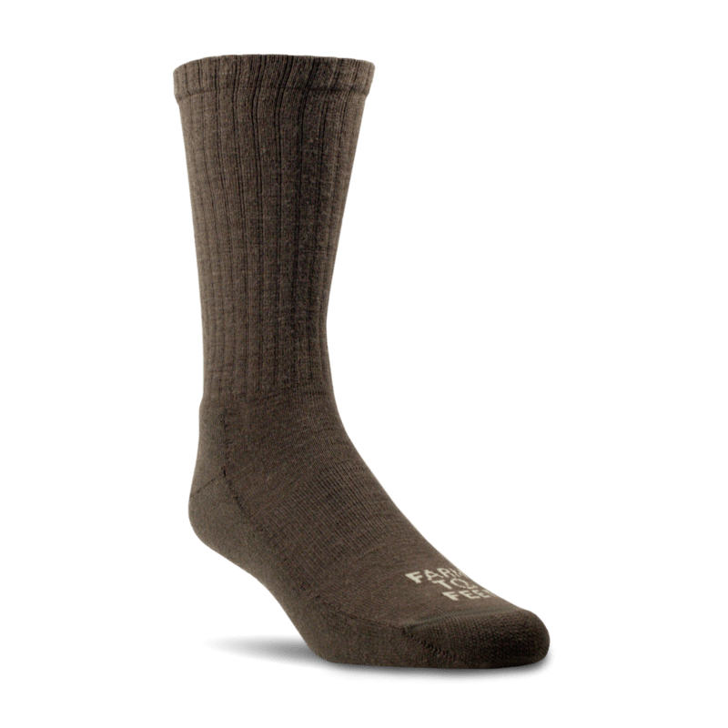 Farm to Feet Mount Airy Light Cushion Crew Everyday Socks  -  Medium / Turkish Coffee