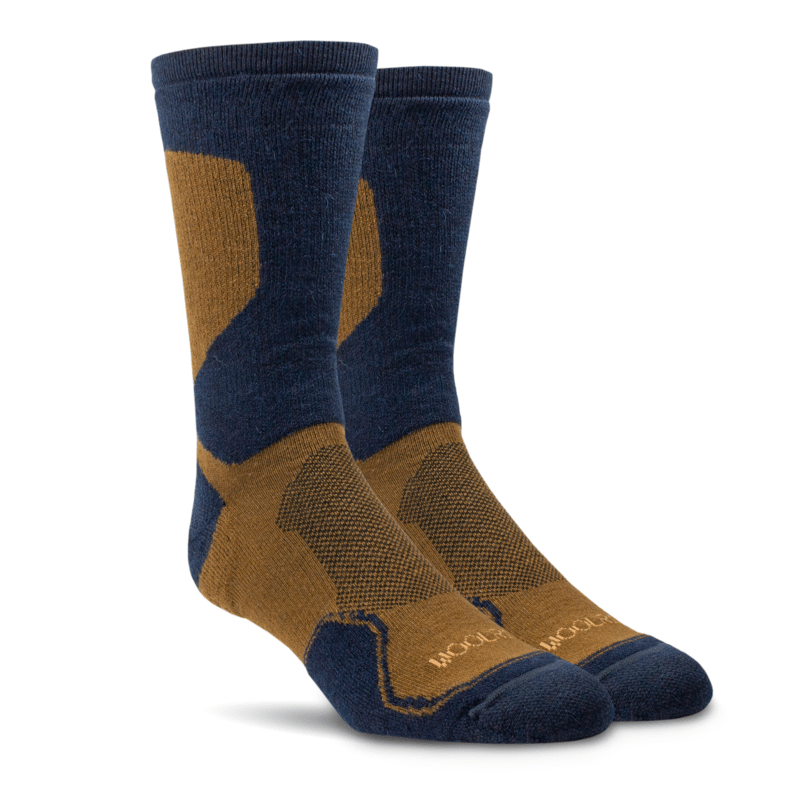 Woolrich Hike Technical Crew Socks 2-Pack  -  Large / Camel/Navy/Mughal Blue