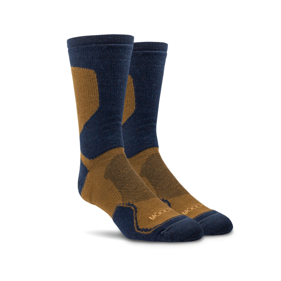 Woolrich Hike Technical Crew Socks 2-Pack  -  Large / Camel/Navy/Mughal Blue