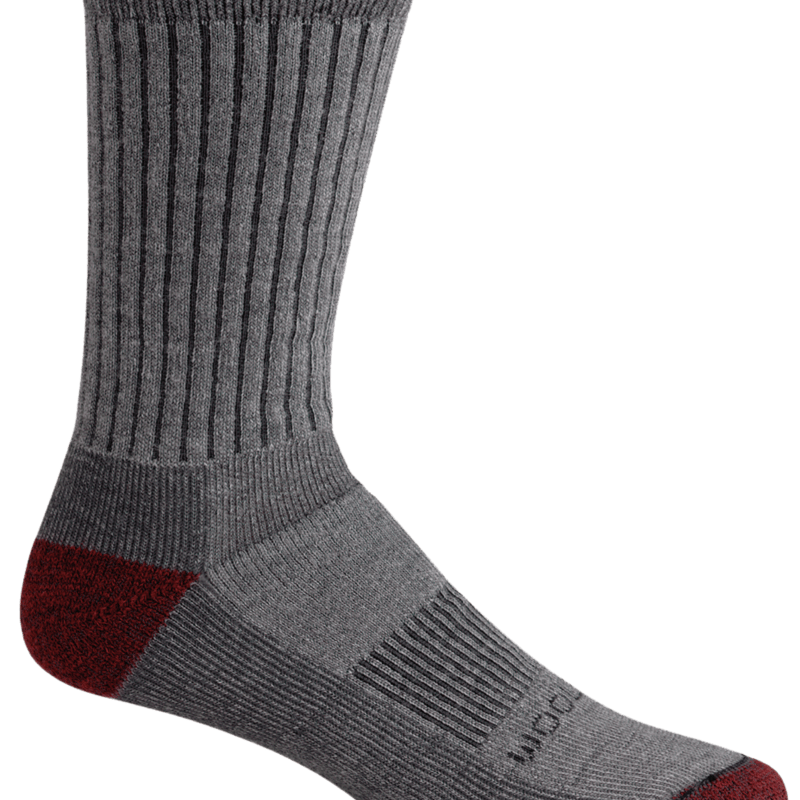 Woolrich Hike Ten Mile Crew Socks  -  Medium / Grey/Red Rock