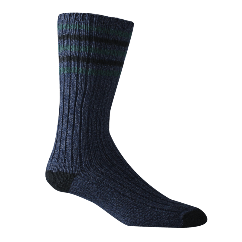 Woolrich Heritage Camp Ragg Crew Socks  -  Large / Marine Blue/Navy Frost