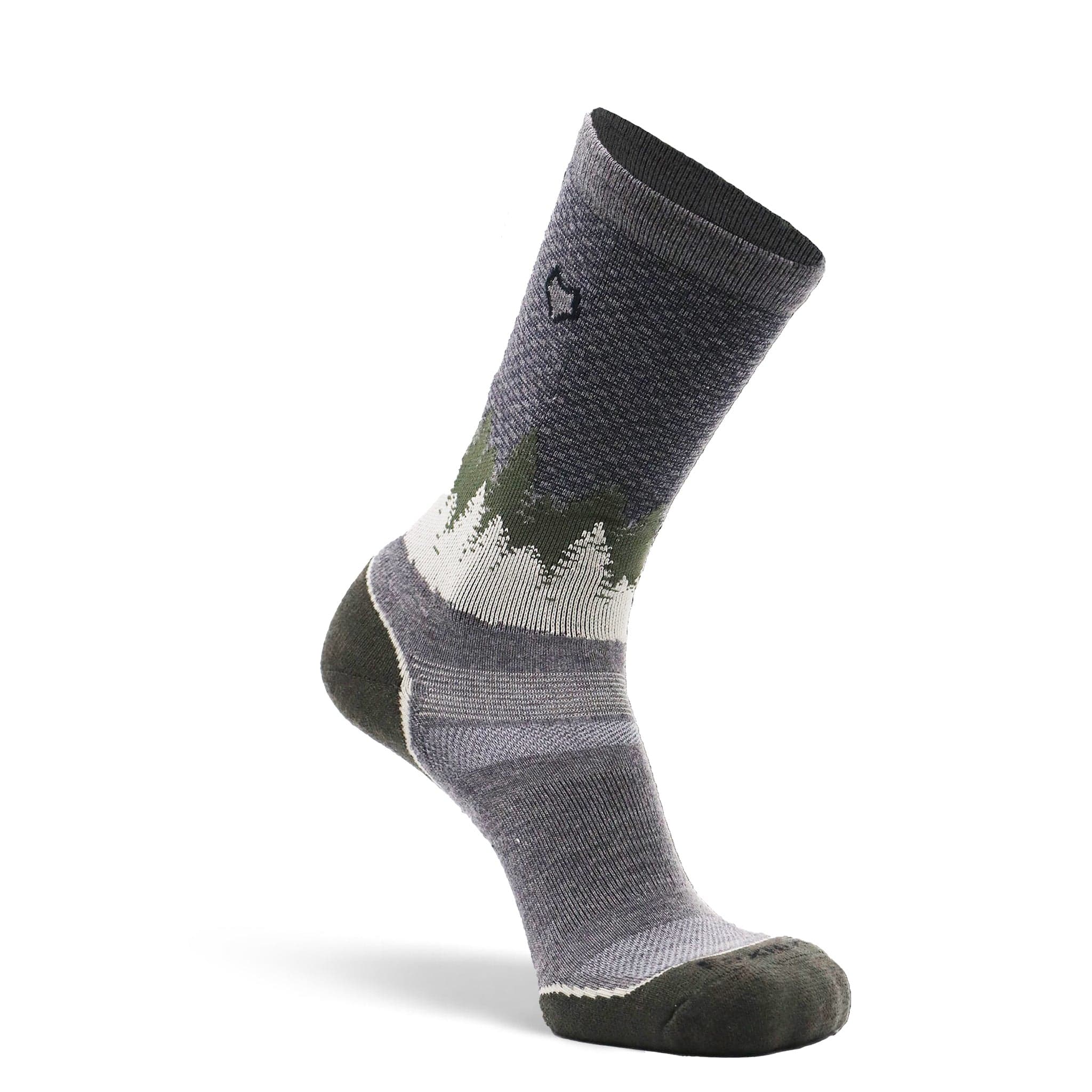 Fox River Decorah Medium Weight Crew Hiking Socks  -  Medium / Gray/Black