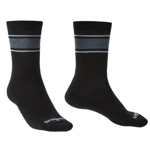 Bridgedale Mens Everyday Sock Performance Boot Liner Socks  -  Medium / Black/Light Gray