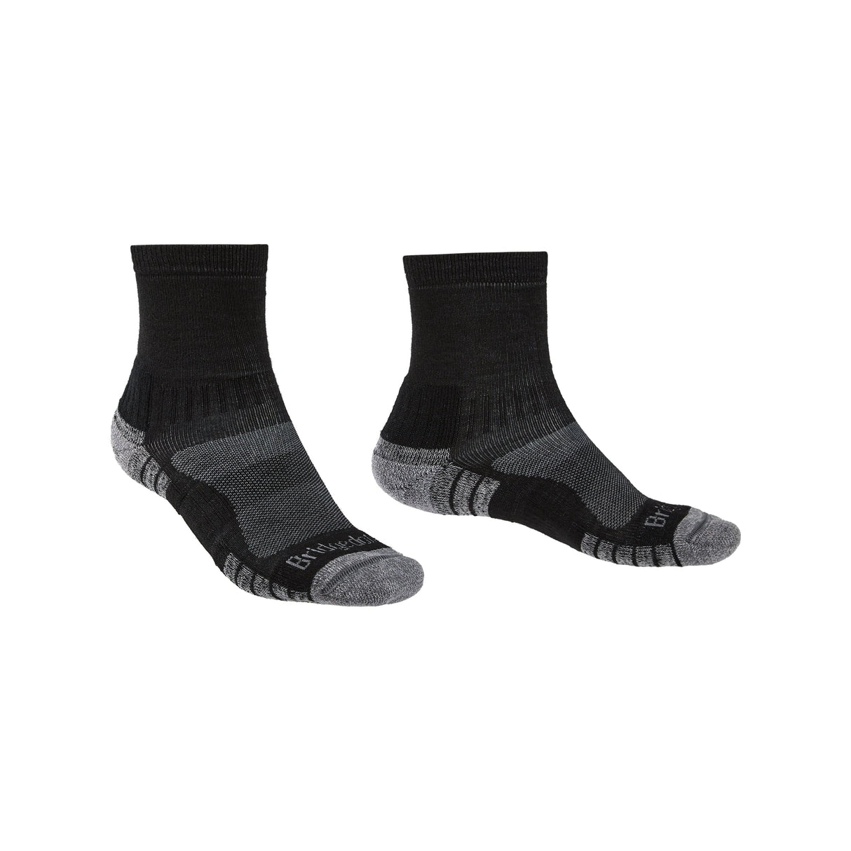 Bridgedale Mens Lightweight Merino Performance 3/4 Crew Socks  -  Medium / Black/Silver