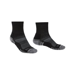 Bridgedale Mens Lightweight Merino Performance 3/4 Crew Socks  -  Medium / Black/Silver