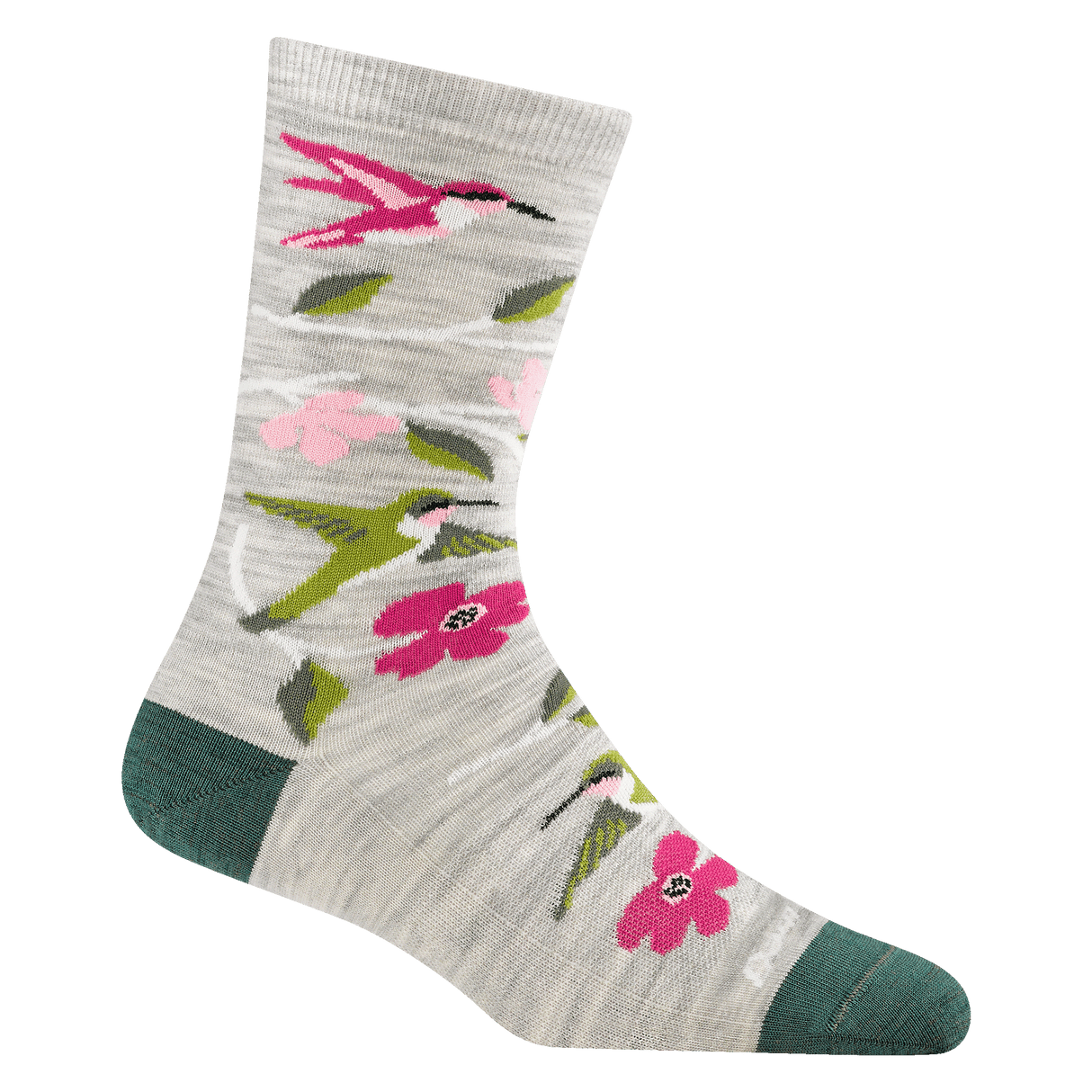Darn Tough Womens Birds of a Feather Crew Lightweight Lifestyle Socks  -  Small / Ash