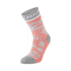 Sealskinz Womens Reepham Mid-Length Jacquard Active Socks  -  Small/Medium / Pink/Light Gray Marl/Cream