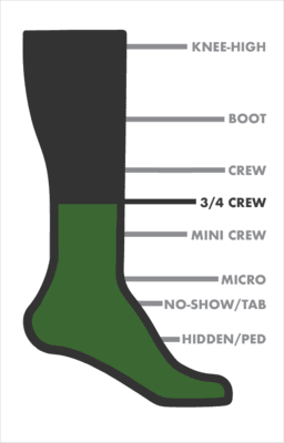 Three-quarter height sock