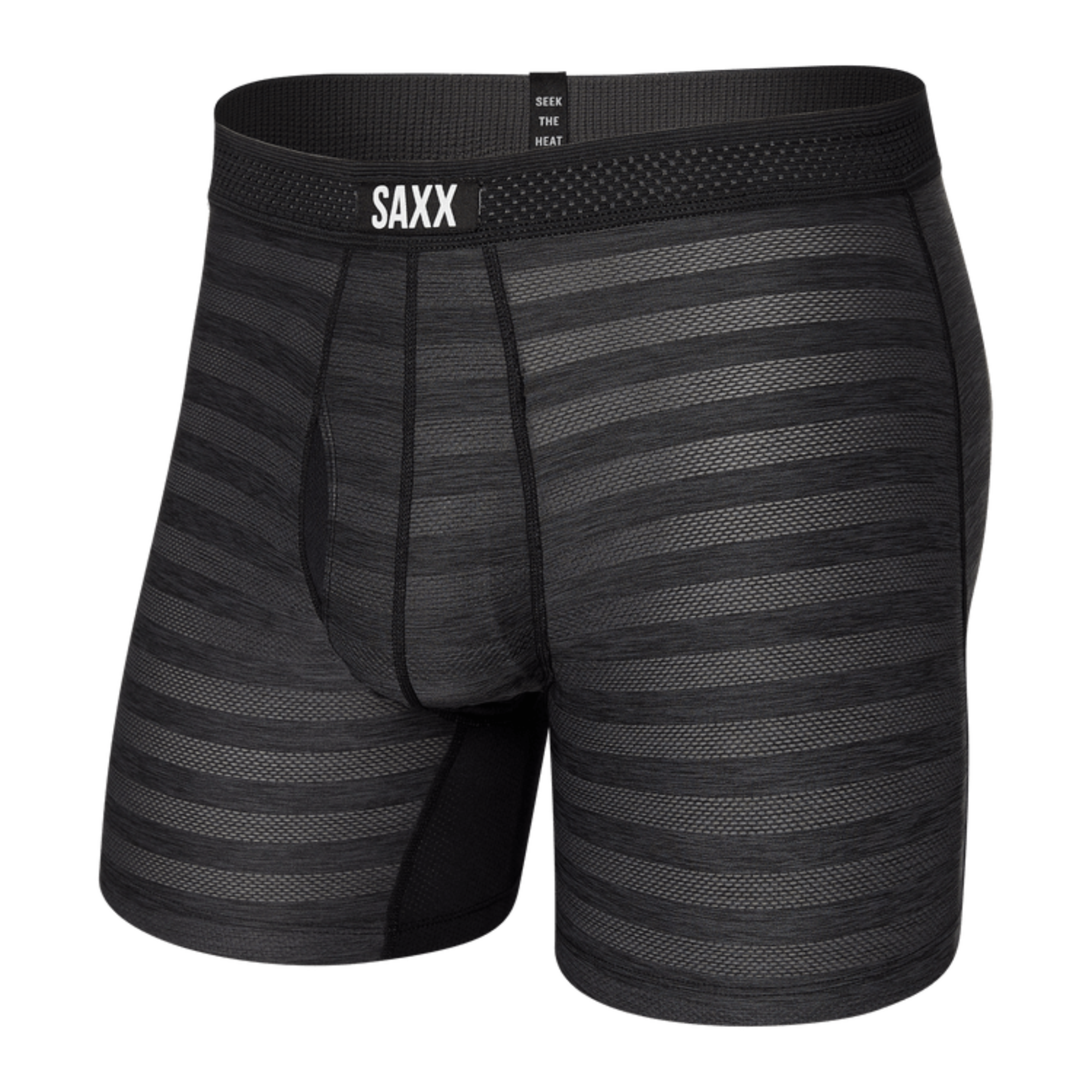 SAXX Mens DropTemp Cooling Mesh Boxer Brief  -  X-Small / Black Heather