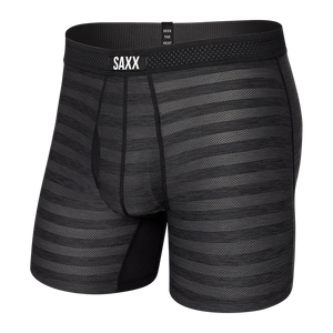 SAXX Mens Droptemp Cooling Mesh Boxer Brief Fly  -  X-Small / Black Heather