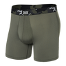 SAXX Mens Sports Mesh Boxer Brief Fly  -  X-Small / Dusty Olive/Camo Waistband
