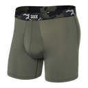 SAXX Mens Sport Mesh Boxer Brief  -  Small / Dusty Olive/Camo Waistband