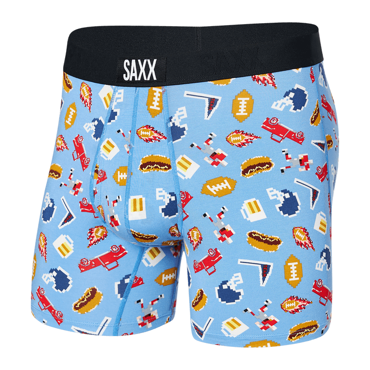 SAXX Mens Ultra Boxer Fly  -  X-Small / Football Gamer Blue