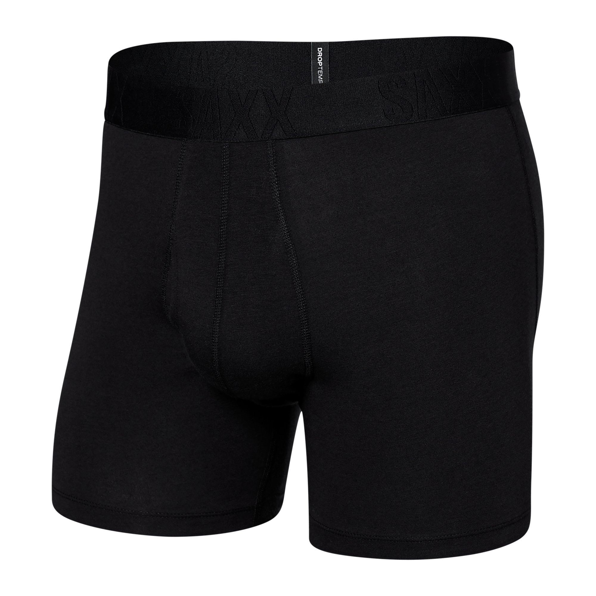 SAXX Mens DropTemp Cooling Cotton Boxer Brief Fly  -  Small / Black
