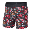SAXX Mens DropTemp Cooling Cotton Boxer Brief Fly  -  X-Small / No Tell Motel-Graphite