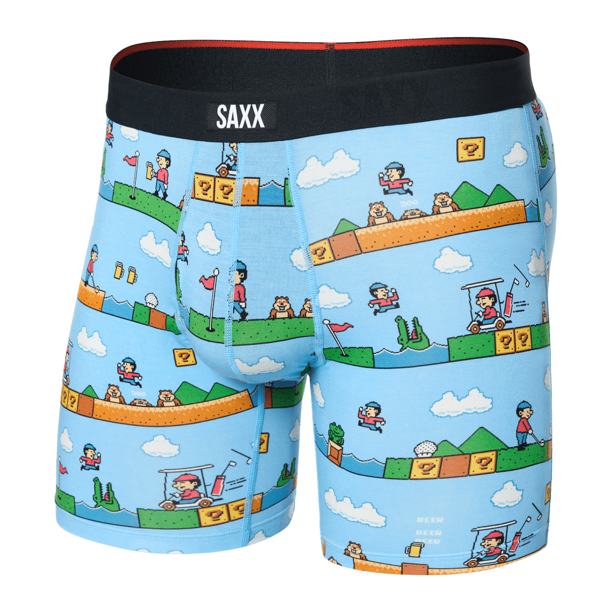 SAXX Mens Vibe Xtra Super Soft Boxer  -  Small / Out of Bounds - Blue