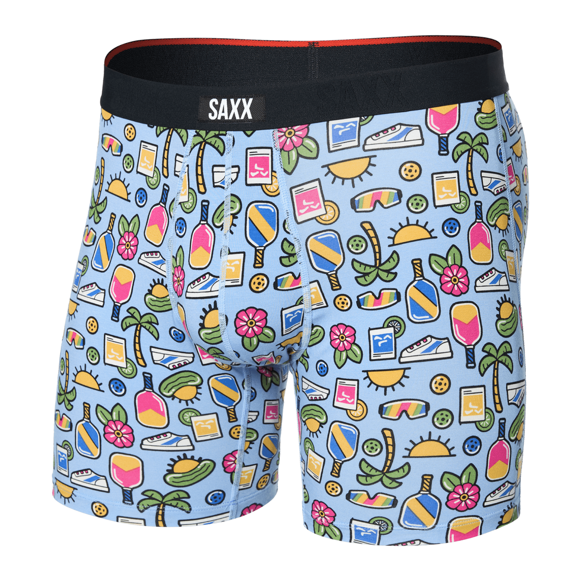 SAXX Mens Vibe Xtra Super Soft Boxer  -  Small / Pickleball Paradise - Blue