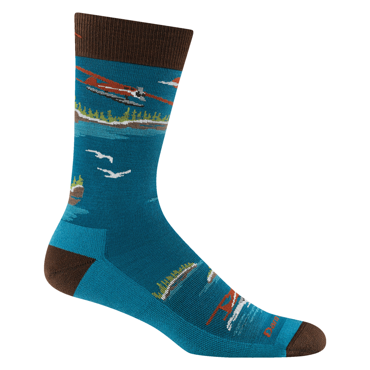 Darn Tough Mens Float Boat Crew Lightweight with Cushion Lifestyle Socks  -  Medium / Cascade