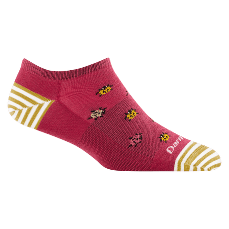 Darn Tough Womens Lucky Lady No Show Lightweight Lifestyle Socks  -  Small / Cranberry