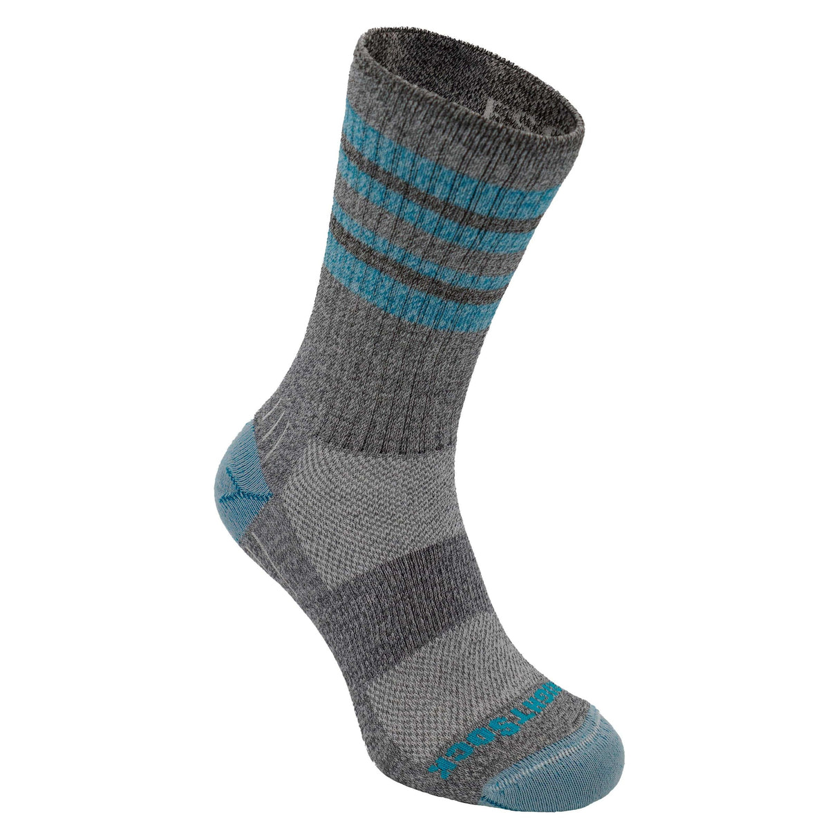 Wrightsock Escape Crew Anti-Blister Socks  -  Small / Turquoise Stripe