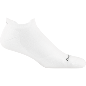 Darn Tough Mens Run No Show Tab Ultra-Lightweight Running Socks with Cushion  -  Medium / White