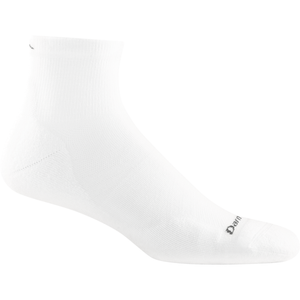 Darn Tough Mens Quarter Ultra-Lightweight Running Socks with Cushion  -  Medium / White