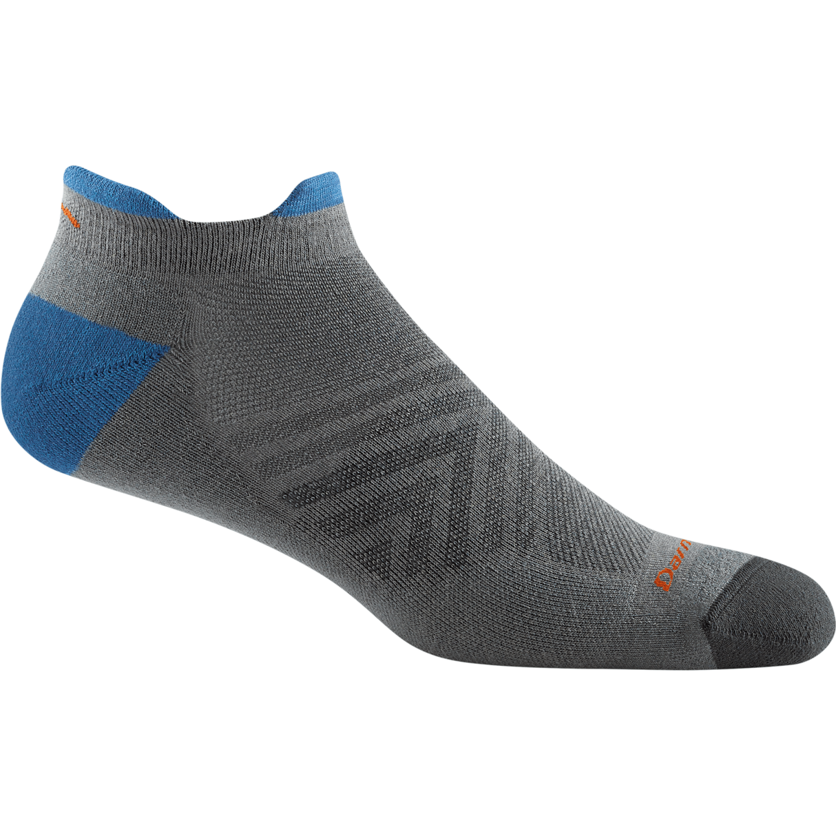 Darn Tough Mens Run Coolmax No Show Tab Ultra-Lightweight Socks  -  Medium / Gray