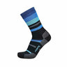 Point6 Hiking Mixed Stripe Medium Crew Socks  -  Medium / Black