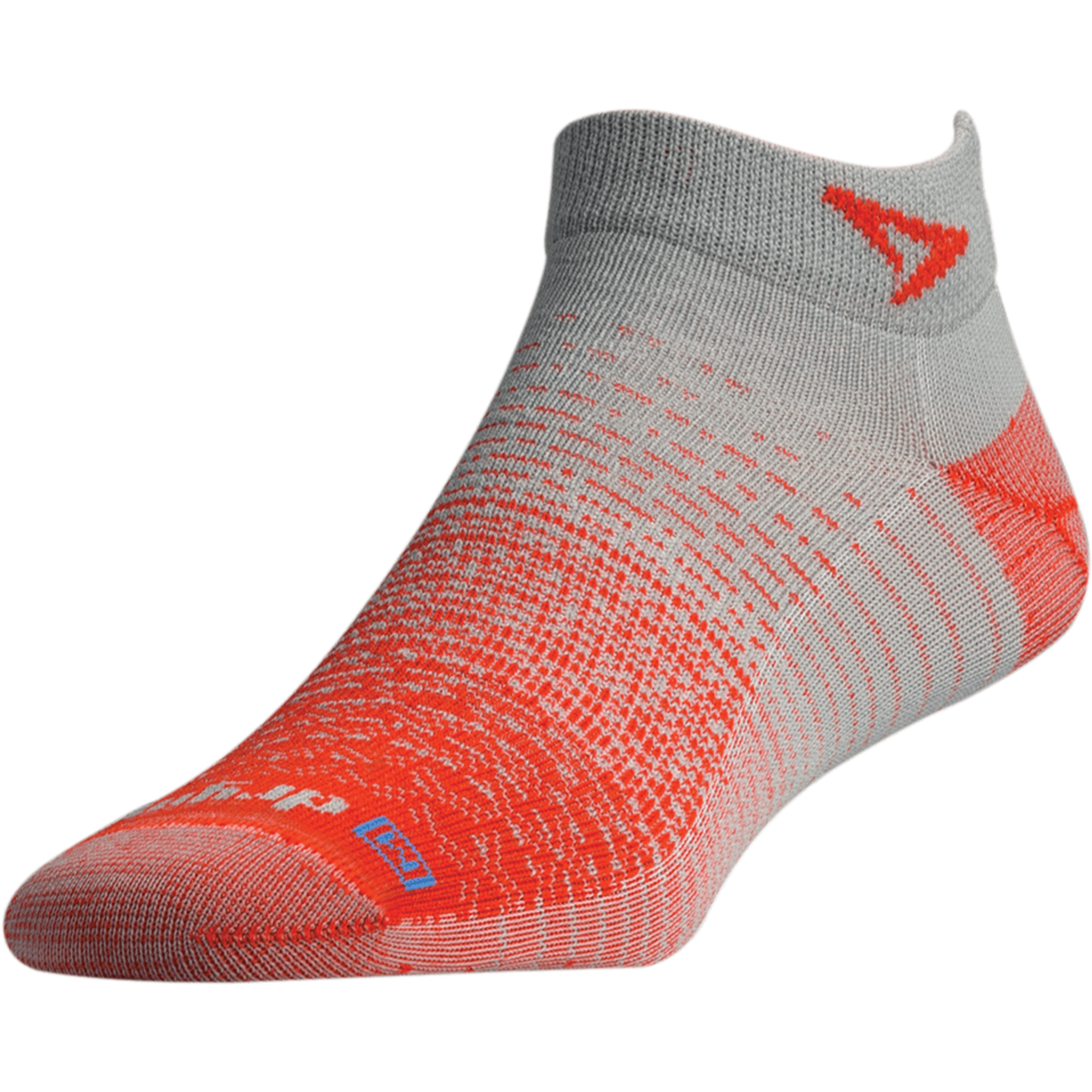 Drymax Thin Running Mini Crew Socks  -  Small / Sunburst Orange/Gray