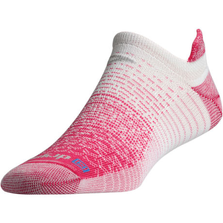 Drymax Thin Running No Show Tab Socks  -  Large / October Pink/White