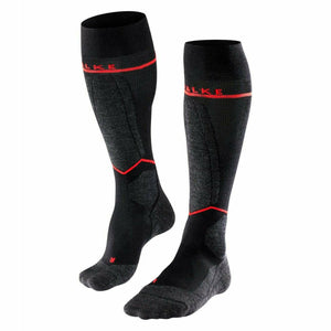 FALKE Mens SK4 Energizing Light Mens Skiing Knee High Socks  -  39-41 / Black/Mix