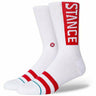 Stance Mens OG Classic Crew Socks  -  Medium / White/Red
