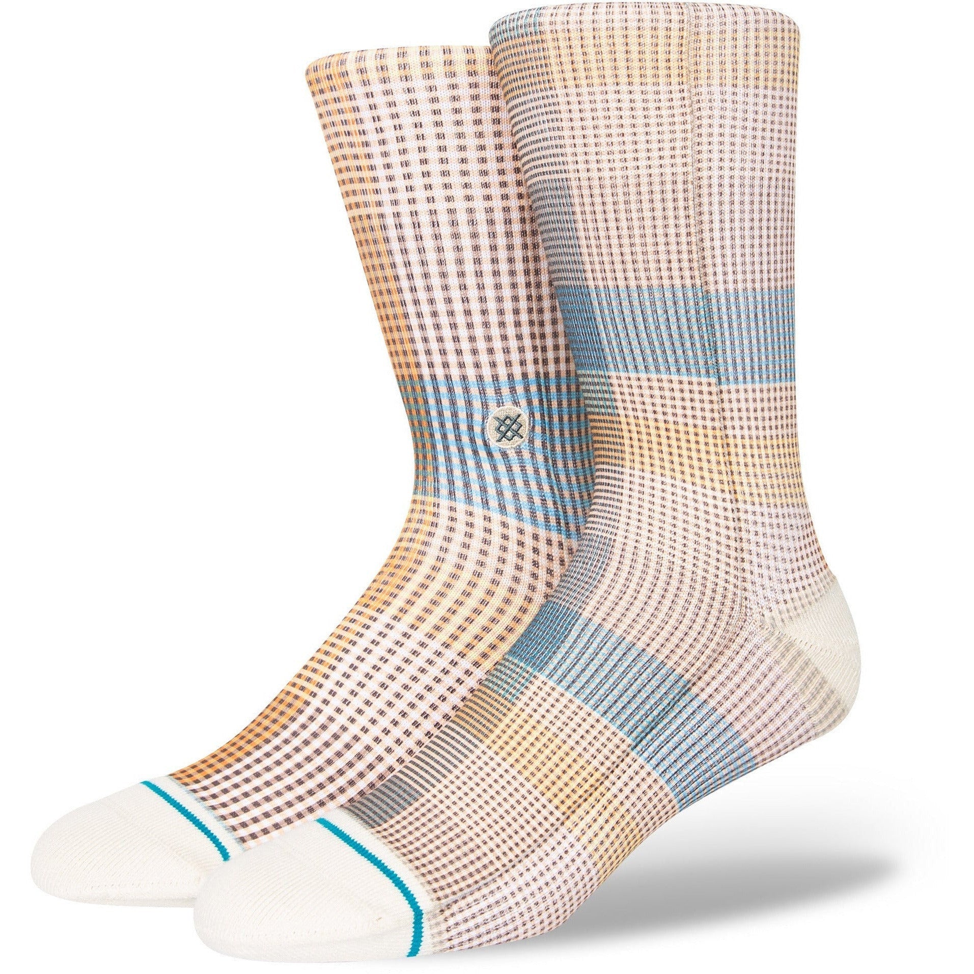 Stance Tartan Casual Crew Socks  -  Medium / Teal