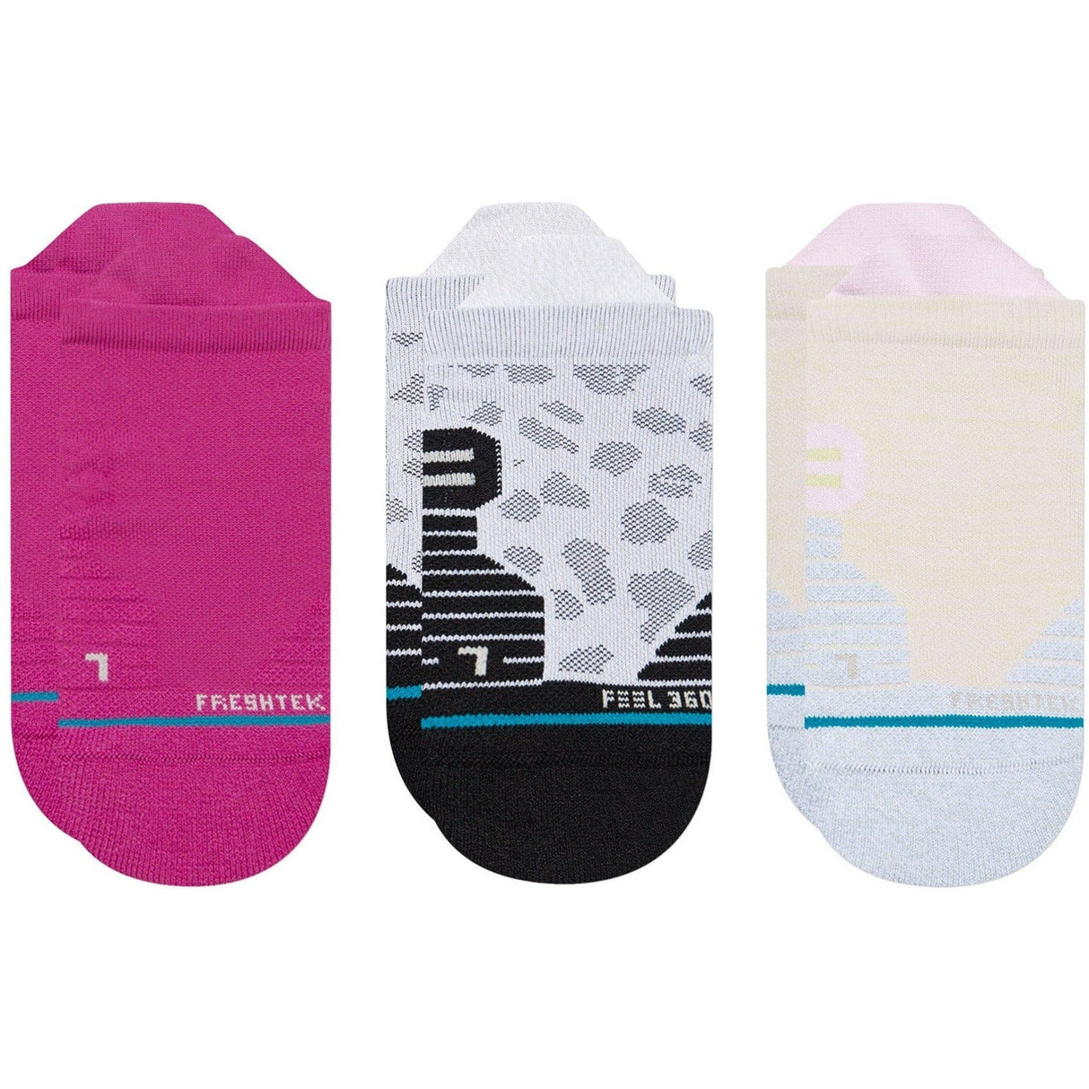 Stance Womens On The Go No Show 3-Pack Socks  -  Small / Magenta