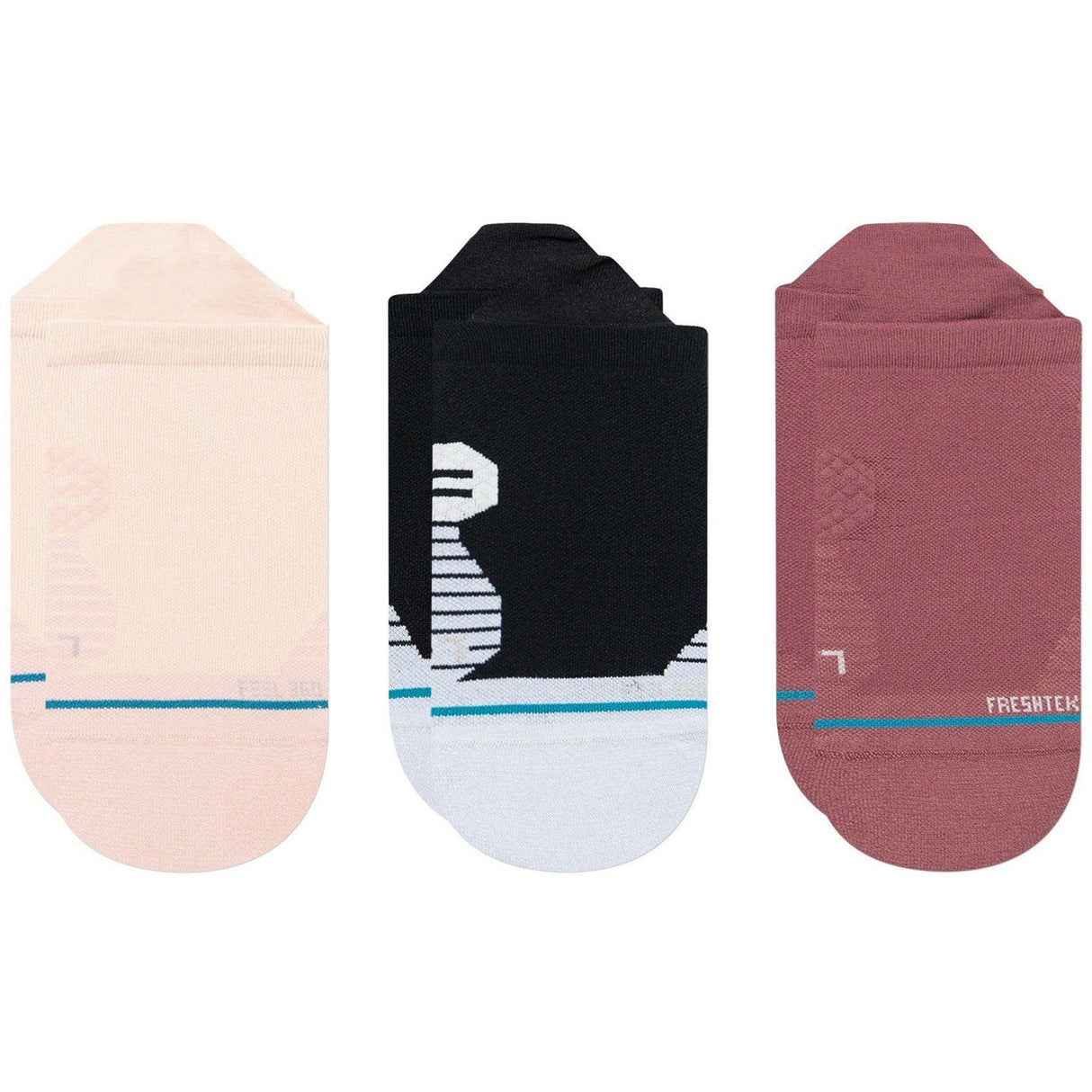 Stance Circuit Invisible Womens 3-Pack Socks  -  Small / Rebel Rose