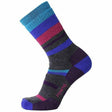 Point6 Hiking Mixed Stripe Medium Crew Socks  -  Small / Imperial