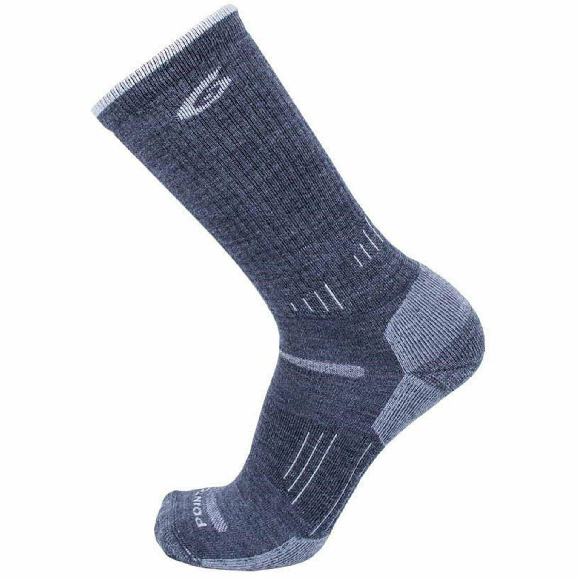 Point6 37.5 Hiking Medium Crew Socks  -  Medium / Gray