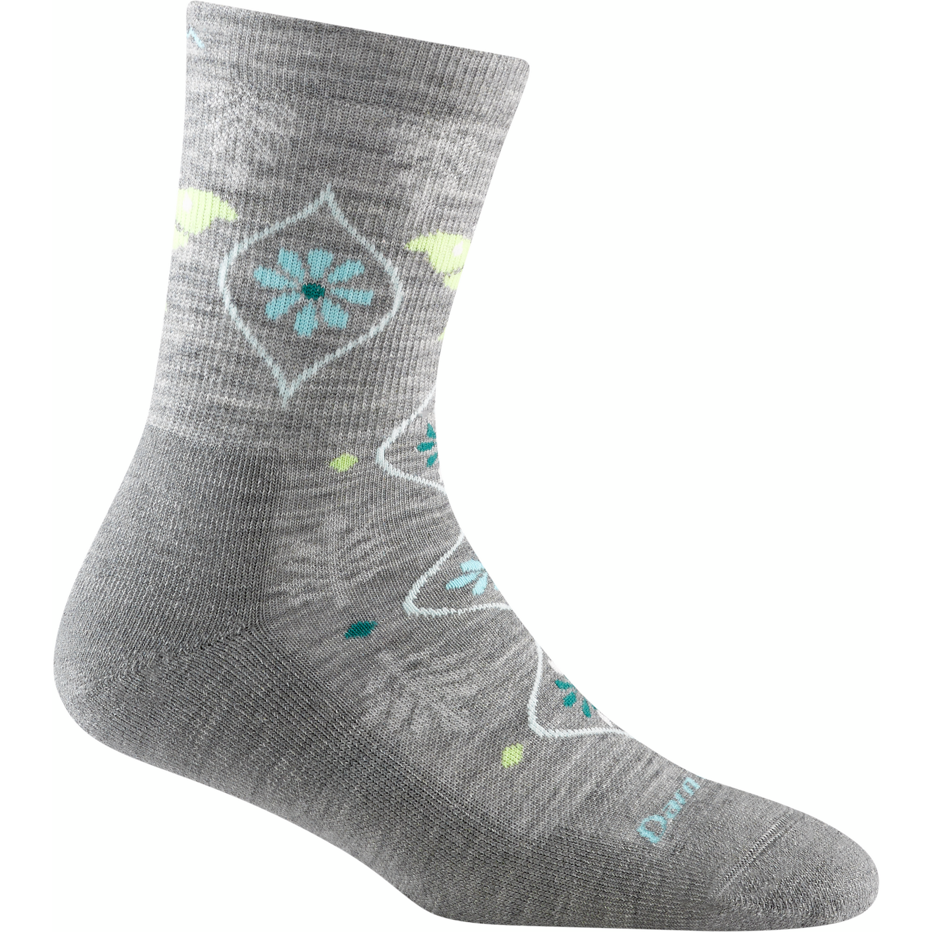 Darn Tough Womens Luna Micro Crew Midweight Hiking Socks - Clearance - Small / Light Gray