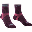 Bridgedale Womens Trail Run Ultralight Merino 3/4 Crew Socks  -  Small / Damson